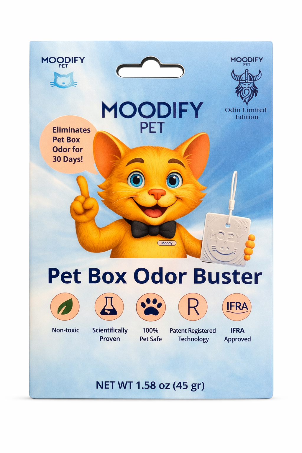 2Pck MoodifyPet Odin Special Edition Cat Litter Box Odor Neutralizer Two Cats. One Solution. Up to 60 Days Fresh
